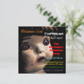 壊れた人形怖いハロウィーンセミグロス招待状 招待状 (スタンド正面)