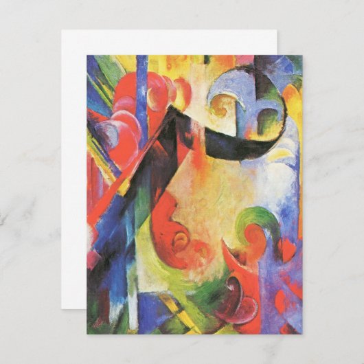 壊れた型枠by Franz Marc, ヴィンテージ抽象芸術アート (正面/裏面)