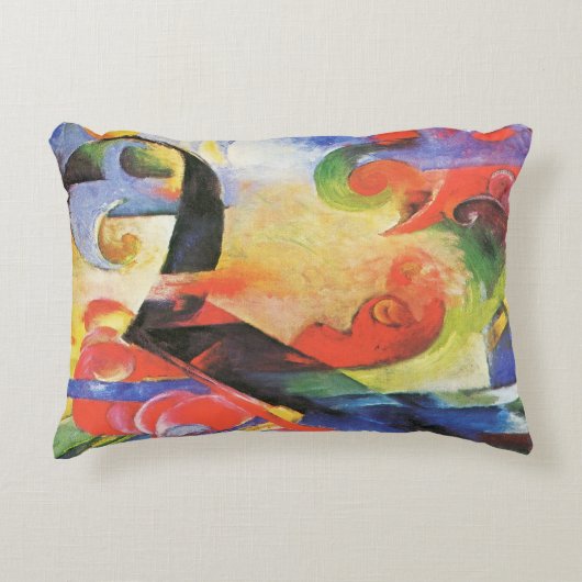 壊れた型枠by Franz Marc, ヴィンテージ抽象芸術アート アクセントクッション (正面)