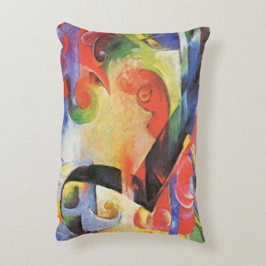 壊れた型枠by Franz Marc, ヴィンテージ抽象芸術アート アクセントクッション (裏面(縦))