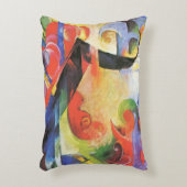 壊れた型枠by Franz Marc, ヴィンテージ抽象芸術アート アクセントクッション (正面(垂直))
