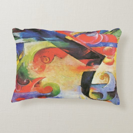 壊れた型枠by Franz Marc, ヴィンテージ抽象芸術アート アクセントクッション (裏面)
