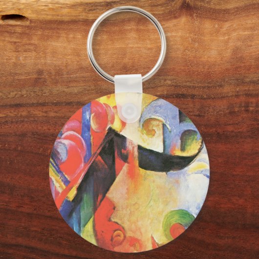 壊れた型枠by Franz Marc, ヴィンテージ抽象芸術アート キーホルダー (正面)