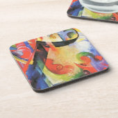 壊れた型枠by Franz Marc, ヴィンテージ抽象芸術アート コースター (左側)