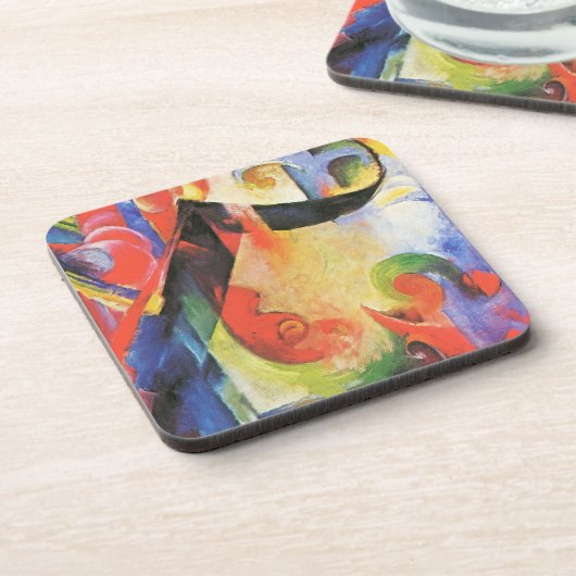 壊れた型枠by Franz Marc, ヴィンテージ抽象芸術アート コースター (左側)