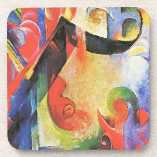 壊れた型枠by Franz Marc, ヴィンテージ抽象芸術アート コースター (正面)