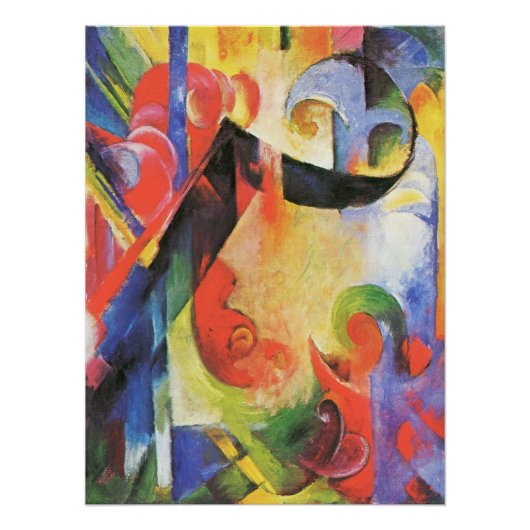 壊れた型枠by Franz Marc, ヴィンテージ抽象芸術アート ポスター (正面)