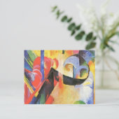 壊れた型枠by Franz Marc, ヴィンテージ抽象芸術アート ポストカード (スタンド正面)