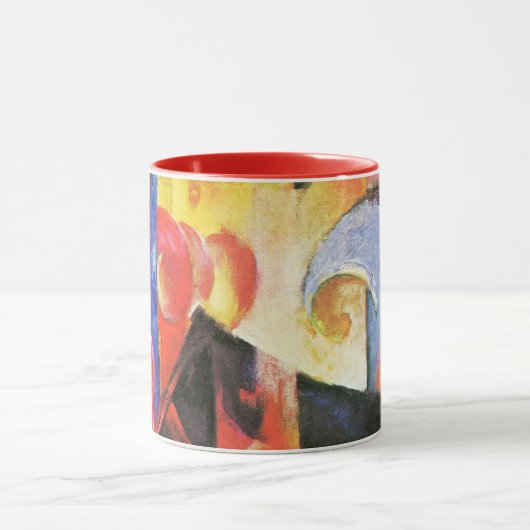 壊れた型枠by Franz Marc, ヴィンテージ抽象芸術アート マグカップ (中央)