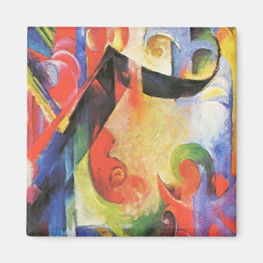 壊れた型枠by Franz Marc, ヴィンテージ抽象芸術アート マグネット (正面)