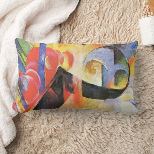 壊れた型枠by Franz Marc, ヴィンテージ抽象芸術アート ランバークッション (ブランケット)