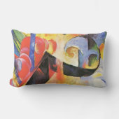 壊れた型枠by Franz Marc, ヴィンテージ抽象芸術アート ランバークッション (正面)