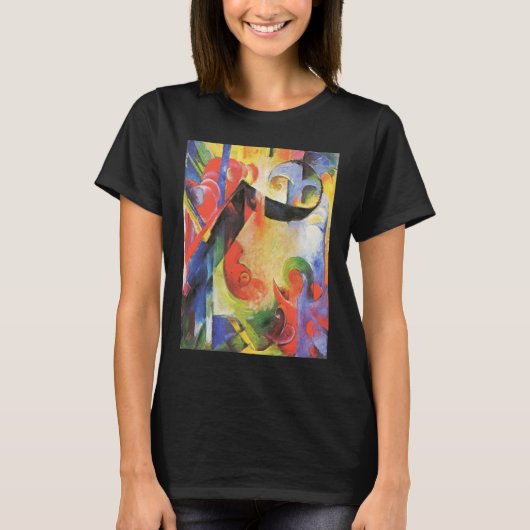 壊れた型枠by Franz Marc, ヴィンテージ抽象芸術アート Tシャツ (正面)