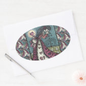 壊れた心を持った泣くバレンタイン墓地ゴシック 楕円形シール (封筒)