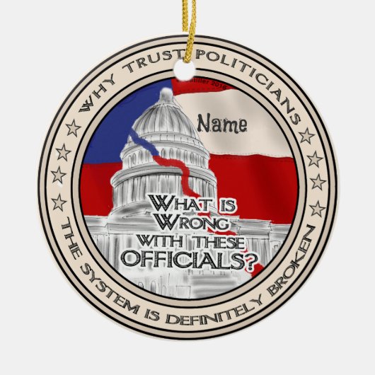 壊れた政治システムオーナメント セラミックオーナメント (正面)