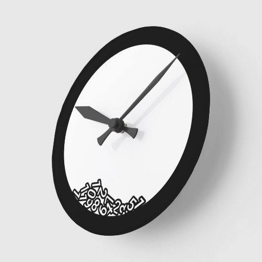 壊れた時計と数落ちた数 ラウンド壁時計 (傾斜)