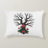 壊れた木と絡み合ったバラ アクセントクッション (裏面)