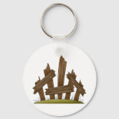 壊れた木製のフェンス素朴ファーミヤード キーホルダー (裏面)