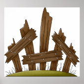 壊れた木製のフェンス素朴ファーミヤード ポスター (正面)