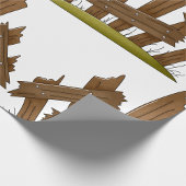 壊れた木製のフェンス素朴ファーミヤード ラッピングペーパー