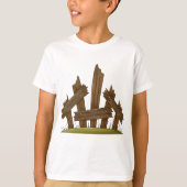 壊れた木製のフェンス素朴ファーミヤード Tシャツ (正面)