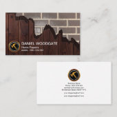 壊れた木製の穀物のパネルの大理石のレンガ壁の便利屋 名刺 (正面/裏面)