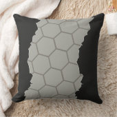 壊れた様式化グレーハニカムパターン クッション (ブランケット)