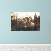 壊れた橋のある町 キャンバスプリント (インサイチュ (ウッドフロア))