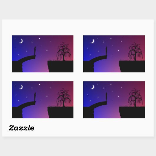 壊れた橋のステッカー 長方形シール (シート)