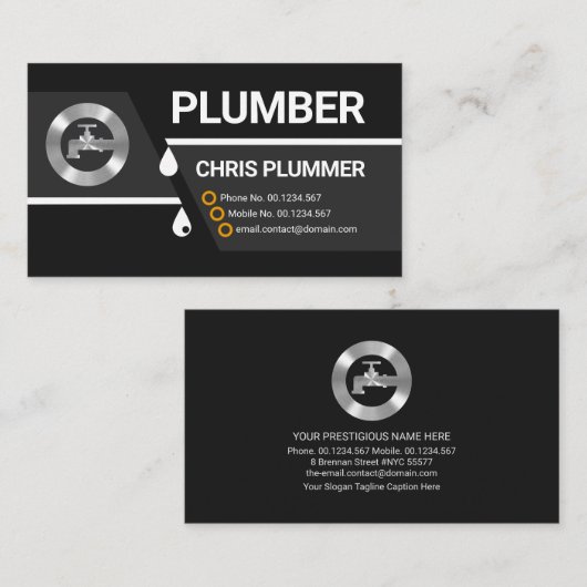 壊れた漏出配管管 名刺 (正面/裏面)