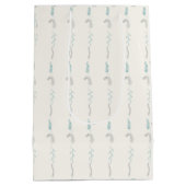 壊れた白地に花の落書き ミディアムペーパーバッグ (裏面)