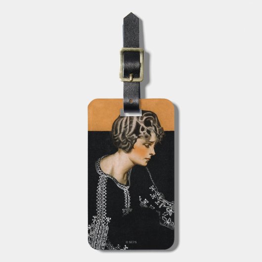 壊れた真珠のネックレス ラゲッジタグ (正面縦)