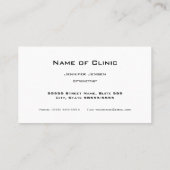 壊れた眼鏡プロフェッショナル検眼アポイントメント 名刺 (裏面)