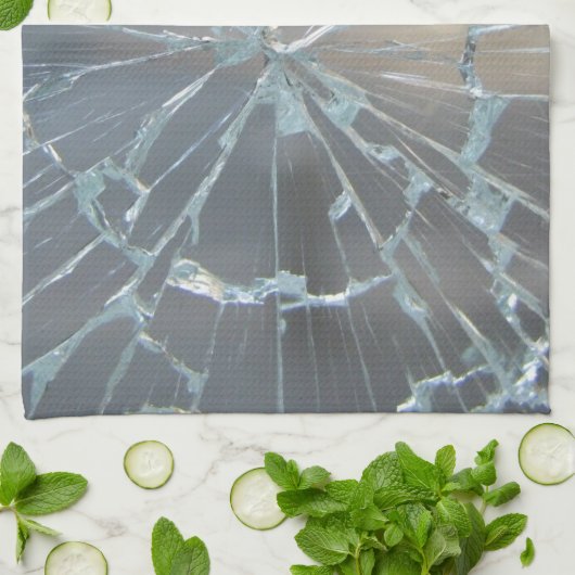 壊れた窓 キッチンタオル (折り畳み)