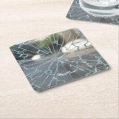 壊れた窓 スクエアペーパーコースター (アングル)