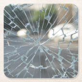 壊れた窓 スクエアペーパーコースター (正面)
