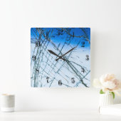 壊れた窓 スクエア壁時計 (ホーム)