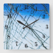 壊れた窓 スクエア壁時計 (正面)