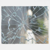 壊れた窓 フリースブランケット (正面(横))