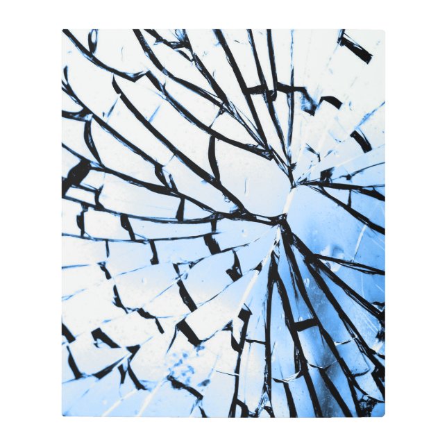 壊れた窓 メタルプリント (正面)