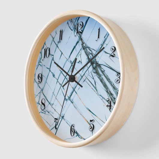 壊れた窓 壁時計 (傾斜)
