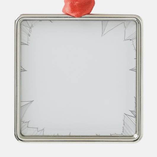 壊れた粉砕されたガラス メタルオーナメント (正面)