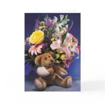 壊れた腕テディベアカード