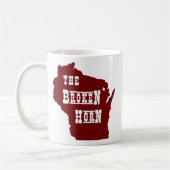 壊れた角のマグの赤 コーヒーマグカップ (左)