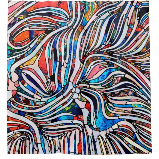 壊れた質感。ステンドグラスのシリーズの統一。アブ シャワーカーテン (正面)