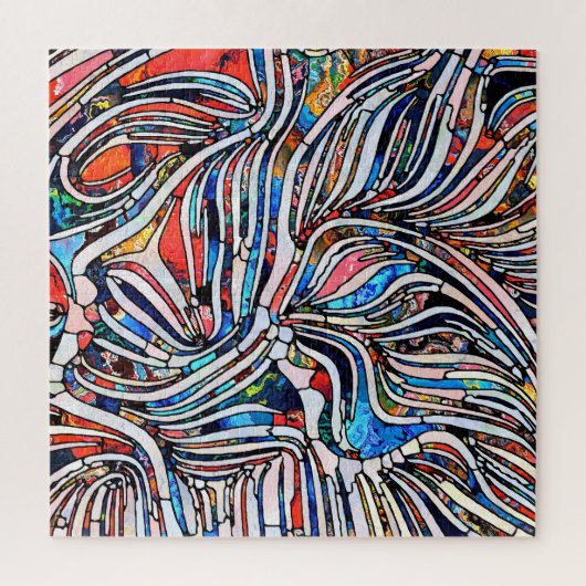 壊れた質感：ステンドグラスの一体性 ジグソーパズル (縦)