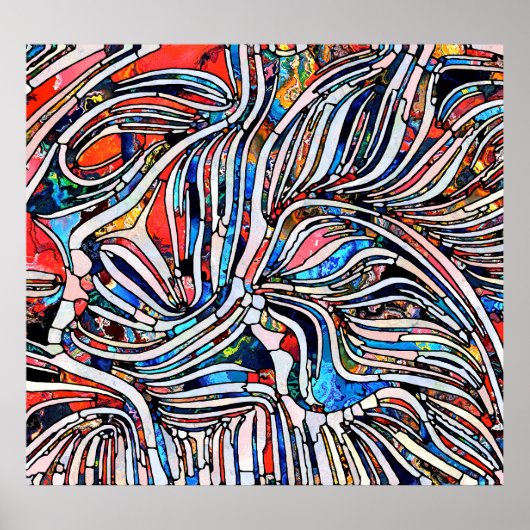 壊れた質感：ステンドグラスの一体性 ポスター (正面)