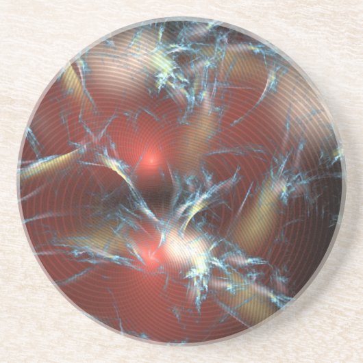 壊れた赤いストップライト抽象芸術 コースター (正面)