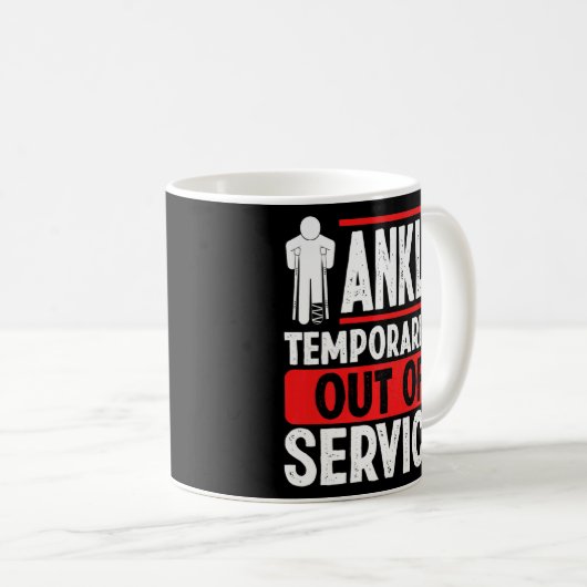 壊れた足首の回復ユーモア壊れた足首の戦士 コーヒーマグカップ (正面右)