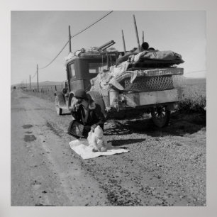 壊れた、ベビー病と車のトラブルDorothea Lange ポスター